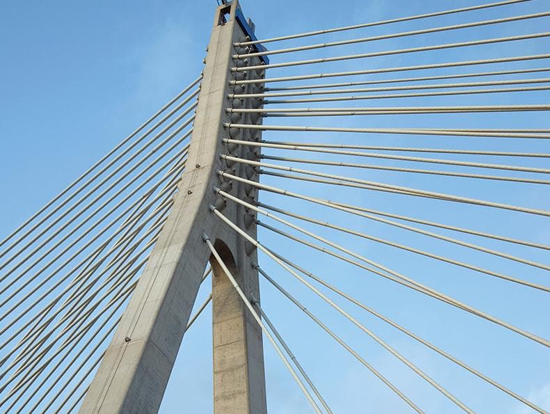 Support | Photo of suspension support cables on a bridge